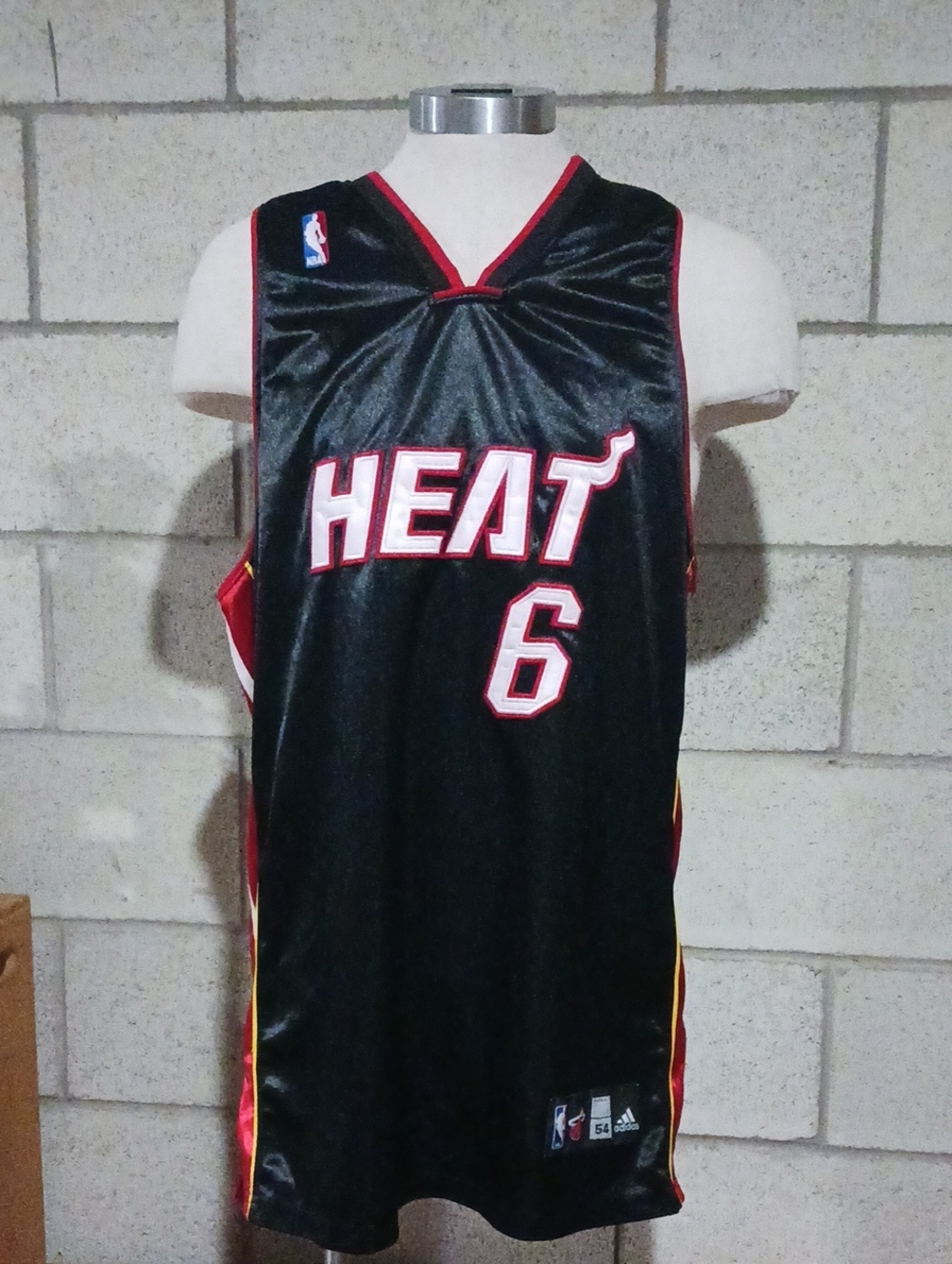 Miami Heat #6 LeBron James Black Adidas NBA Jersey Mens Size XXL (54)